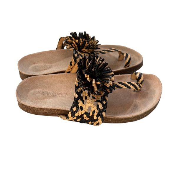 Ulla Johnson Netta Sandal Melange Black and Cream Size 37 Size 7 US Toe Strap - Picture 7 of 16